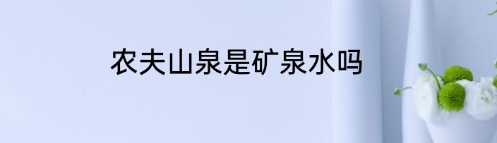 农夫山泉是矿泉水吗