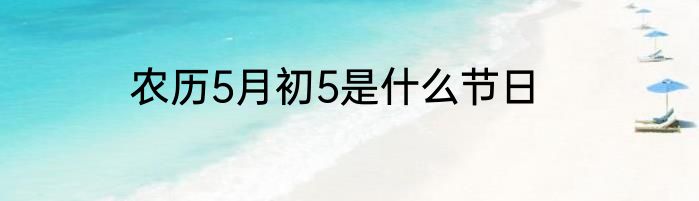 农历5月初5是什么节日