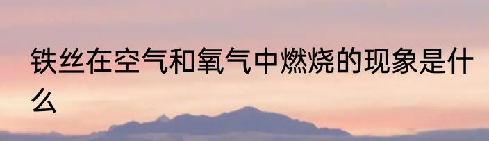 铁丝在空气和氧气中燃烧的现象是什么