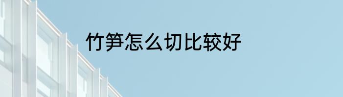 竹笋怎么切比较好