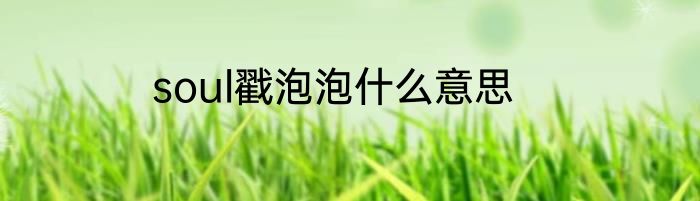 soul戳泡泡什么意思