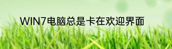WIN7电脑总是卡在欢迎界面