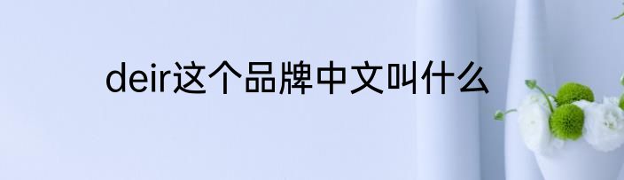 deir这个品牌中文叫什么