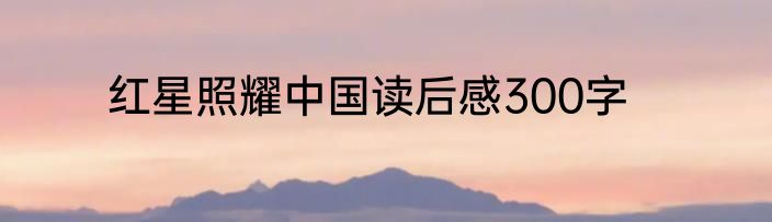 红星照耀中国读后感300字
