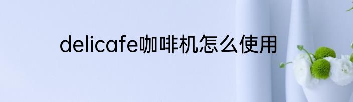 delicafe咖啡机怎么使用