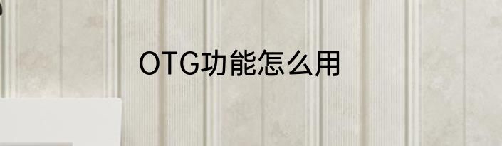 OTG功能怎么用