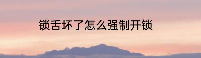 锁舌坏了怎么强制开锁