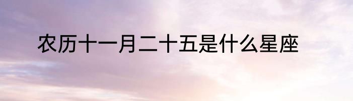 农历十一月二十五是什么星座