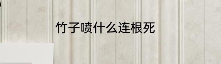 竹子喷什么连根死