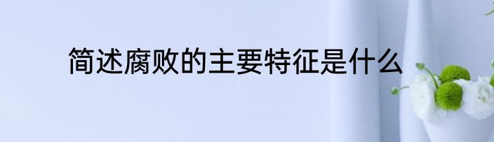 简述腐败的主要特征是什么