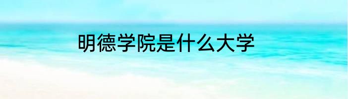 明德学院是什么大学