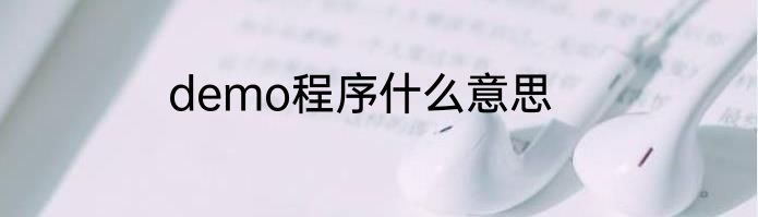 demo程序什么意思