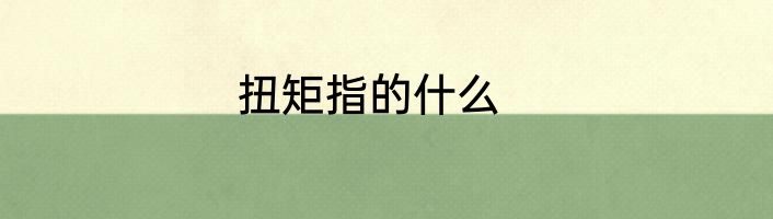 扭矩指的什么