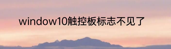 window10触控板标志不见了