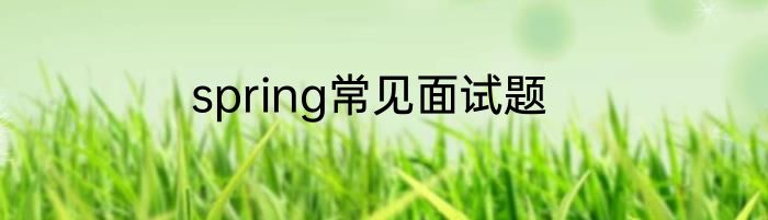 spring常见面试题