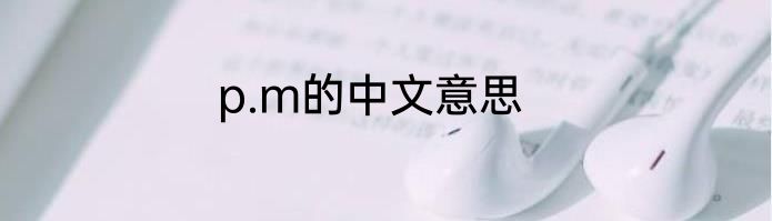 p.m的中文意思