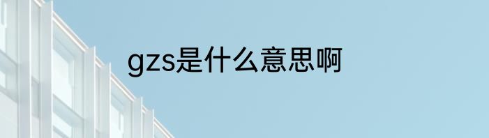 gzs是什么意思啊