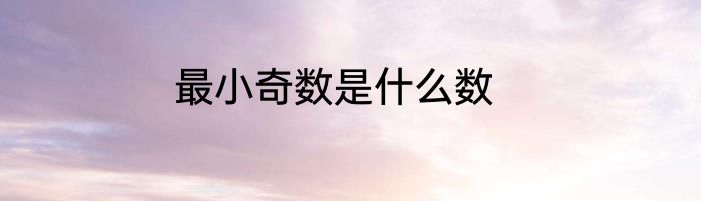 最小奇数是什么数