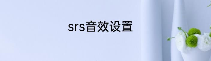 srs音效设置