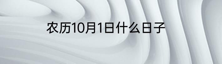 农历10月1日什么日子