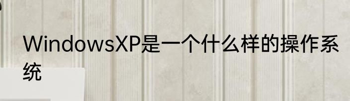 WindowsXP是一个什么样的操作系统