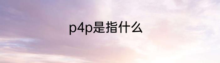 p4p是指什么