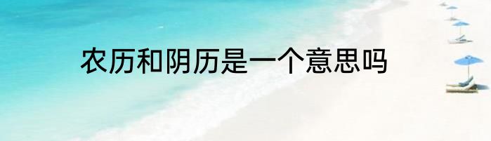 农历和阴历是一个意思吗