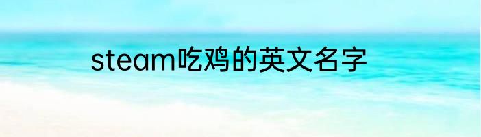 steam吃鸡的英文名字