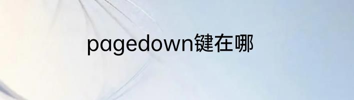 pagedown键在哪