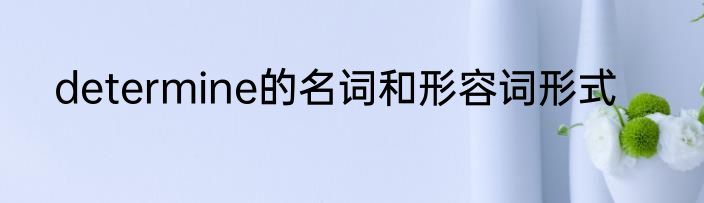 determine的名词和形容词形式
