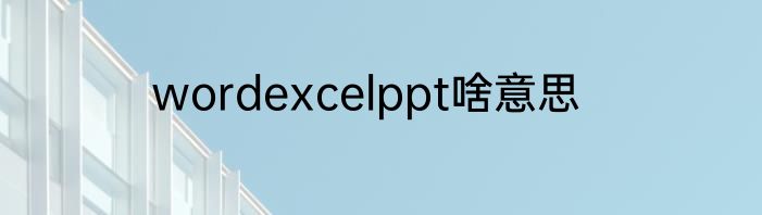 wordexcelppt啥意思
