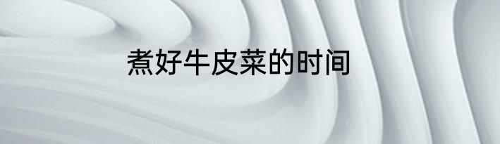 煮好牛皮菜的时间