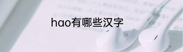 hao有哪些汉字
