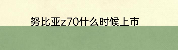 努比亚z70什么时候上市