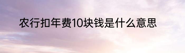 农行扣年费10块钱是什么意思