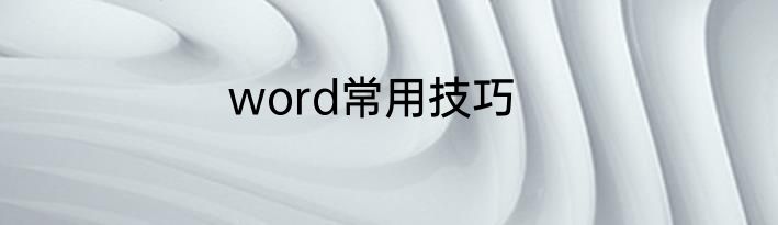 word常用技巧