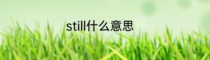 still什么意思