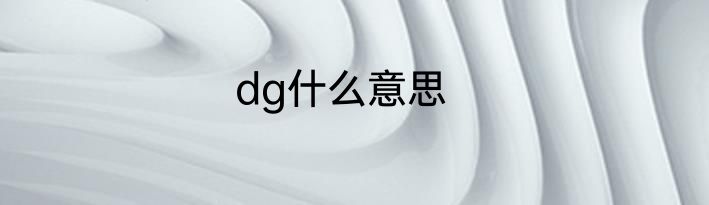 dg什么意思