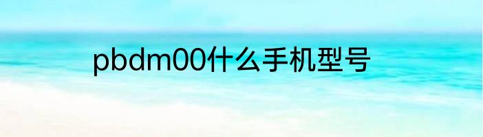 pbdm00什么手机型号