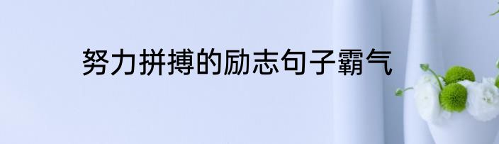 努力拼搏的励志句子霸气
