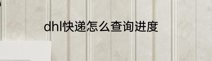 dhl快递怎么查询进度