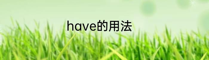 have的用法