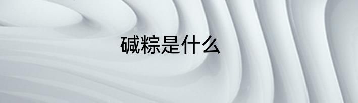 碱粽是什么