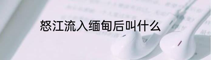 怒江流入缅甸后叫什么