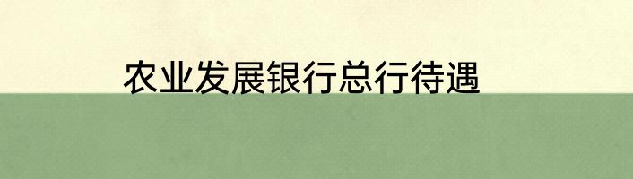 农业发展银行总行待遇