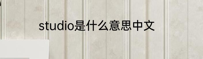 studio是什么意思中文