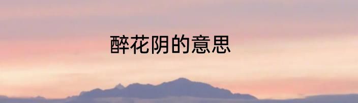 醉花阴的意思
