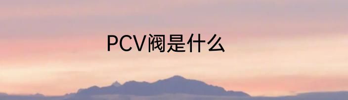 PCV阀是什么