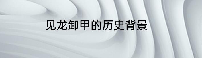见龙卸甲的历史背景