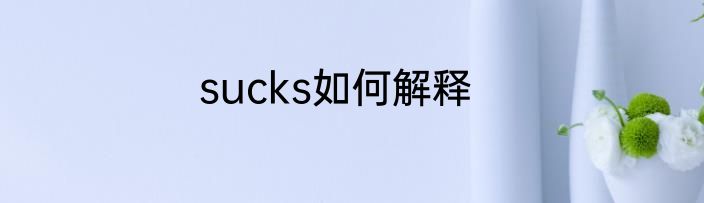 sucks如何解释